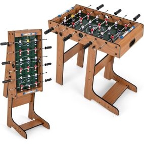 Futbolín Plegable Mesa de Juego Salvaspacio con Mango Resistente 2 Balones y Marcador para Adultos y Niños Fiestas Bares y Salas de Juegos