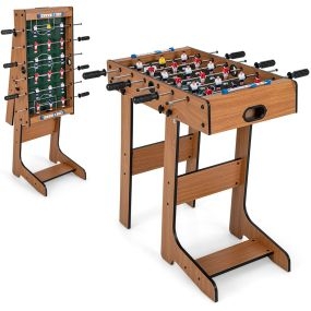 Mesa de Futbolín Plegable con Asas Duraderas Marcador de Puntos para Fiestas Natural