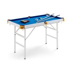 Mesa de Billar Portátil con Patas Plegables y 16 Bolas 2 Tacos 2 Tizas Cepillo y Triángulo para Niños y Adultos 122 x 64 x 78 cm Azul