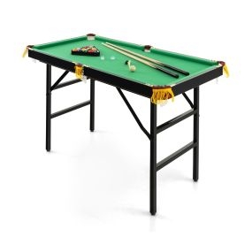 Mesa de Juego Portátil Mini Plegable con Tacos Tizas de Taco Bolas Triángulo y Cepillo para Niños y Adultos 122 cm x 64 cm x 78 cm Verde
