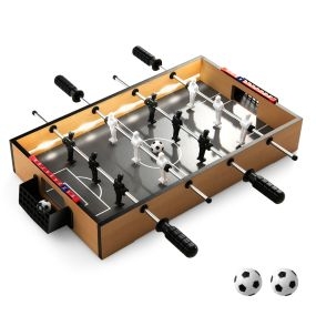 Mesa de Futbolín LED de 51 cm para Sala de Juegos Ahorra Espacio con Mango Antideslizante 2 Pelotas Jugadores Realistas para Fiesta Bar