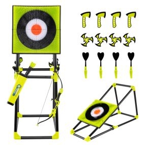 Juego de lanzamiento de dardos para niños 8+ con 12 dardos y 6 flechas arco y flechas verde