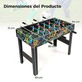 Mini Mesa de Futbolín 2 en 1 con Patas Desmontables 2 Pelotas y Marcadores para Niños y Adultos para Hogar u Oficina