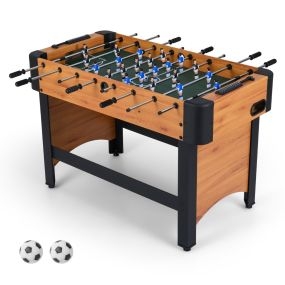 Mesa de Futbolín Tamaño Completo con 22 Jugadores 2 Pelotas y Marcadores Deslizantes Set Arcade para Niños y Adultos Negro y Natural