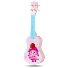 Ukelele de 21 Pulgadas para Niños Mini Ukelele Infantil con 4 Cuerdas de Nailon y 12 Trastes para Principiantes Instrumento Musical Rosa