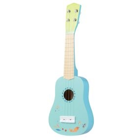Ukelele de 21 Pulgadas para Niños Guitarra Mini de 4 Cuerdas con Cuerpo de Madera Basswood para Mayores de 3 Años Instrumento Musical Azul