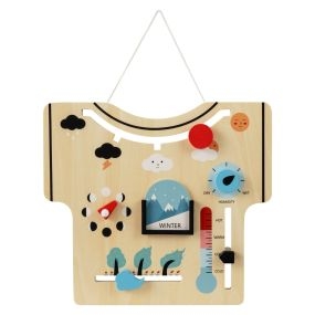 Calendario Infantil Juguete de Madera Montessori sobre Estaciones Clima Fase Lunar Fuerza del Viento Temperatura y Humedad Juguete Natural