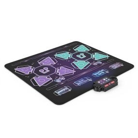 Alfombra de baile para 2 jugadores negra con luces LED 8 modos y volumen ajustable 90 x 102 x 3 cm