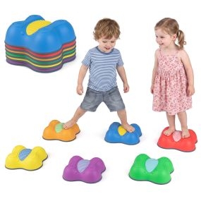 Juego de 6 piedras de equilibrio mariposa antideslizantes para estimulación sensorial infantil 27 x 24 x 17,5 multicolor
