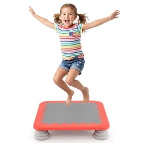 Minitrampolín infantil para interior antideslizante 65 x 65 x 13 cm rojo