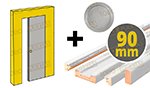 Kit para puerta corredera con obra de 90 mm