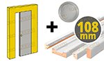 Kit para puerta corredera con obra de 108 mm