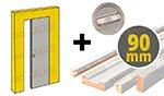 Kit para puerta corredera con obra de 90 mm y condena