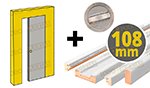 Kit para puerta corredera con obra de 108 mm y condena