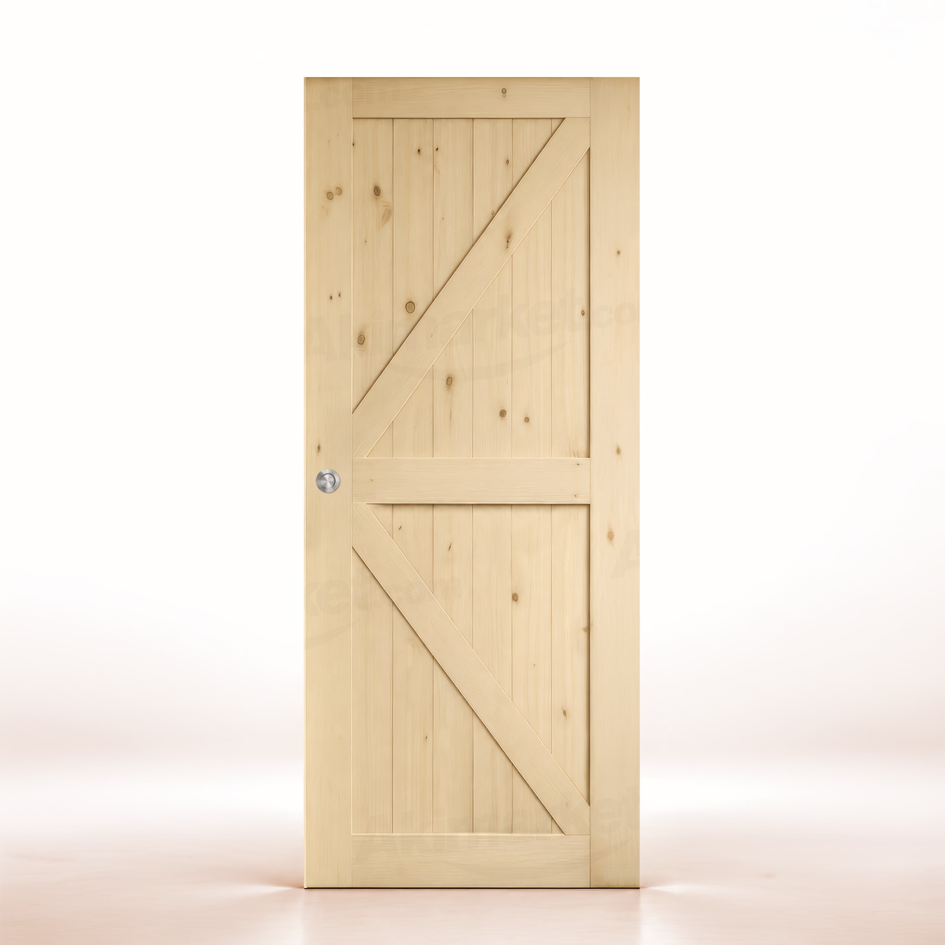 Puerta de Granero Gr001-L de Interior de Madera en Crudo