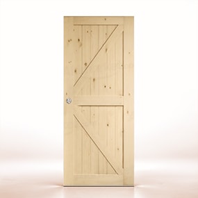Puerta de Granero Gr001-L de Interior de Madera en Crudo