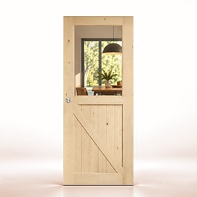 Puerta de Granero Gr001-L ZV1 de Interior de Madera en Crudo