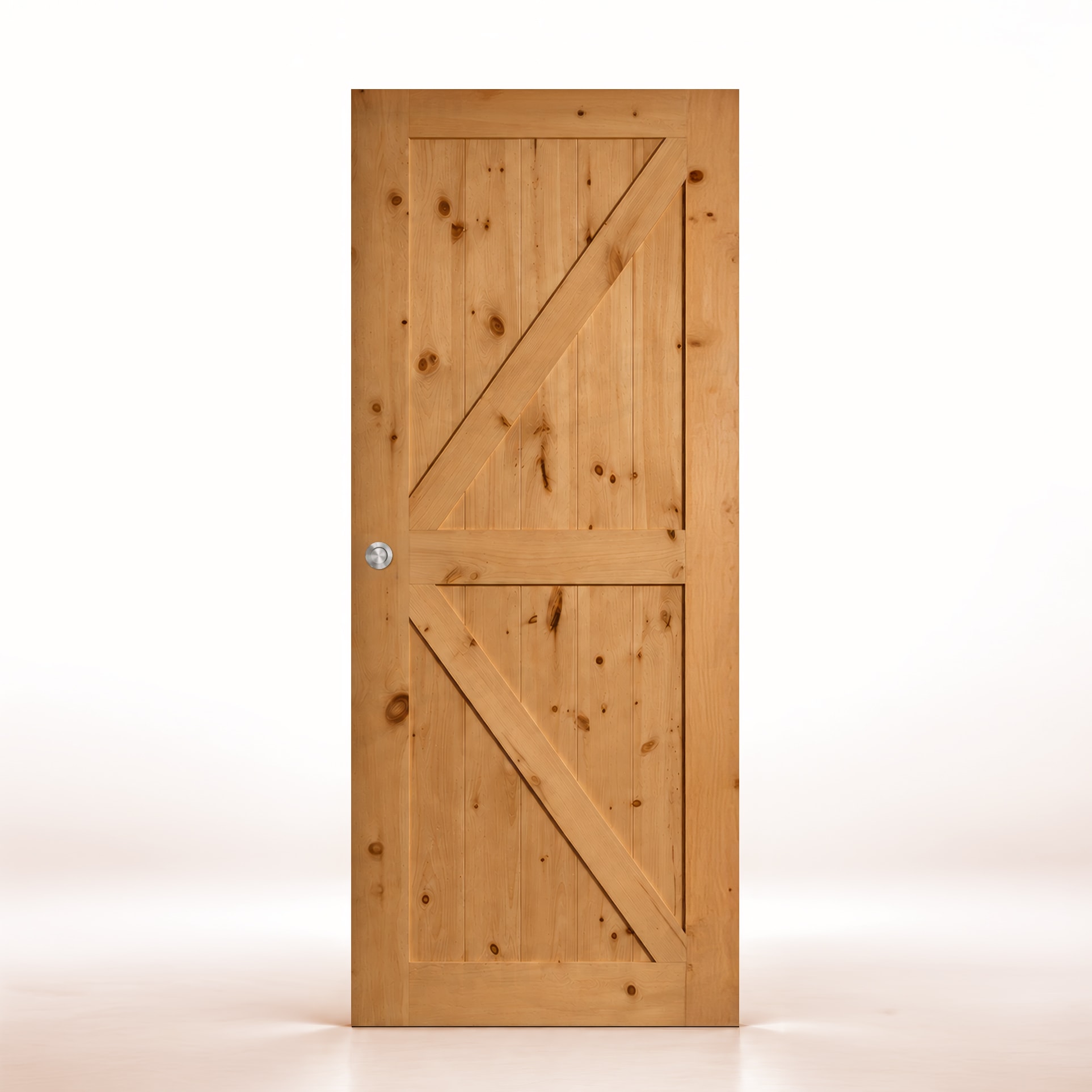 Puerta de Granero Gr001-L de Interior de Madera Teñida Nogal Muy Claro D-2915