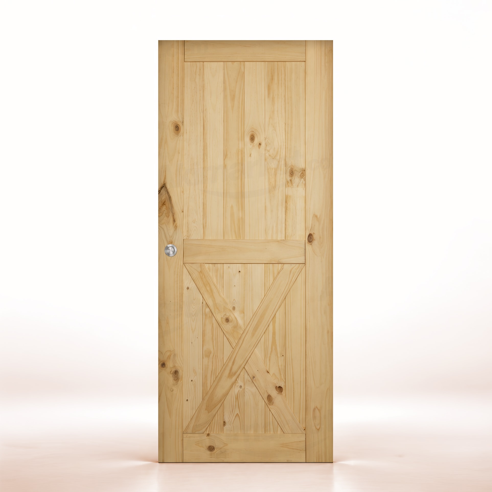 Puerta de Granero Gr002-L de Interior de Madera en Crudo
