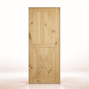 Puerta de Granero Gr002-L de Interior de Madera en Crudo