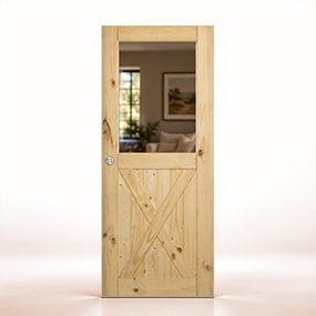 Puerta de Granero Gr002-L ZV1 de Interior de Madera en Crudo