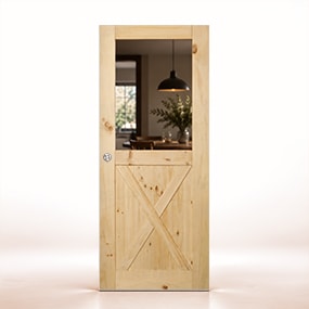 Puerta de Granero Gr003-L ZV1 de Interior de Madera en Crudo