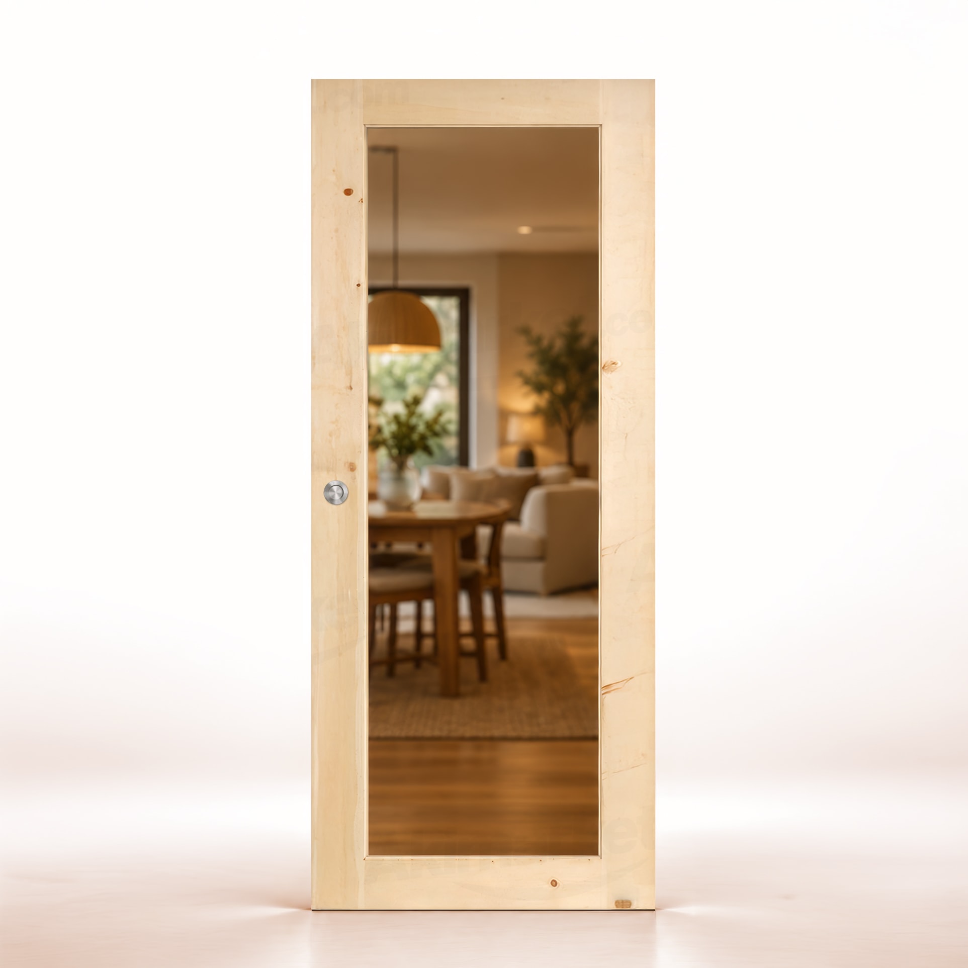 Puerta de Granero Gr004-L V1 de Interior de Madera en Crudo