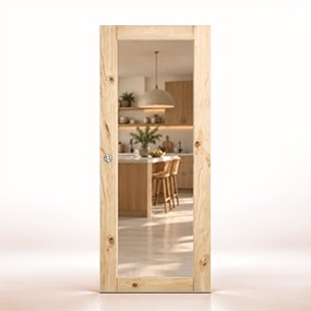 Puerta de Granero Gr005-L V1 de Interior de Madera en Crudo