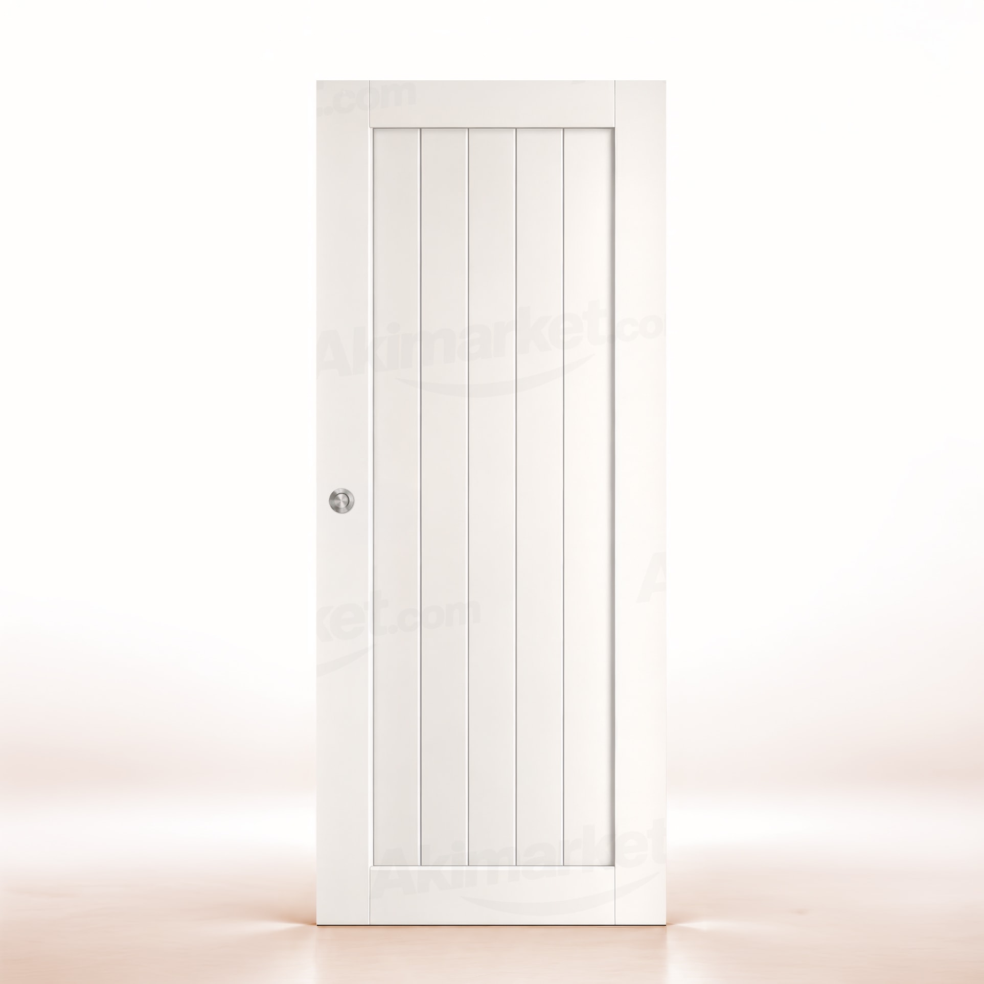 Puerta Gr005-L Rústica de Interior de Madera Lacada en Blanco