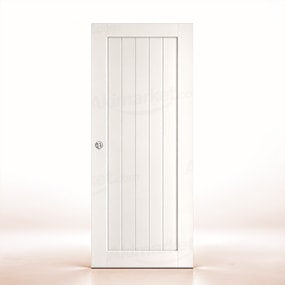 Puerta Gr005-L Rústica de Interior de Madera Lacada en Blanco