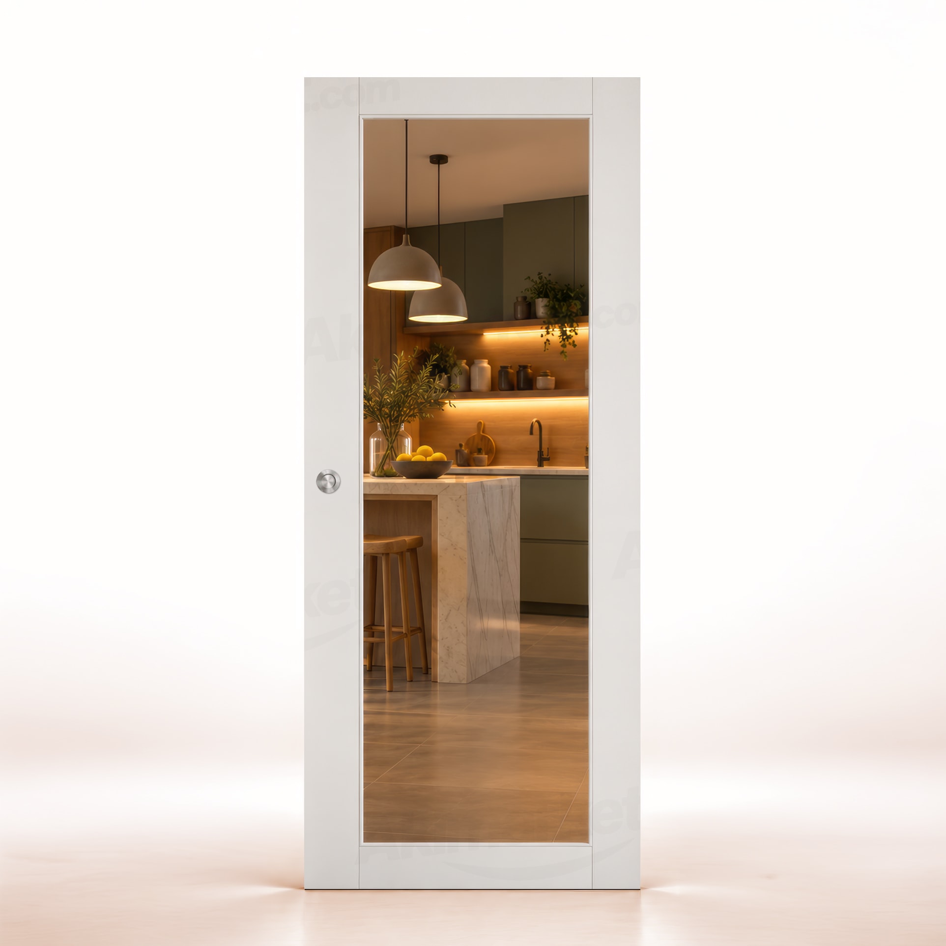 Puerta Gr005-L V1 Rústica de Interior de Madera Lacada en Blanco