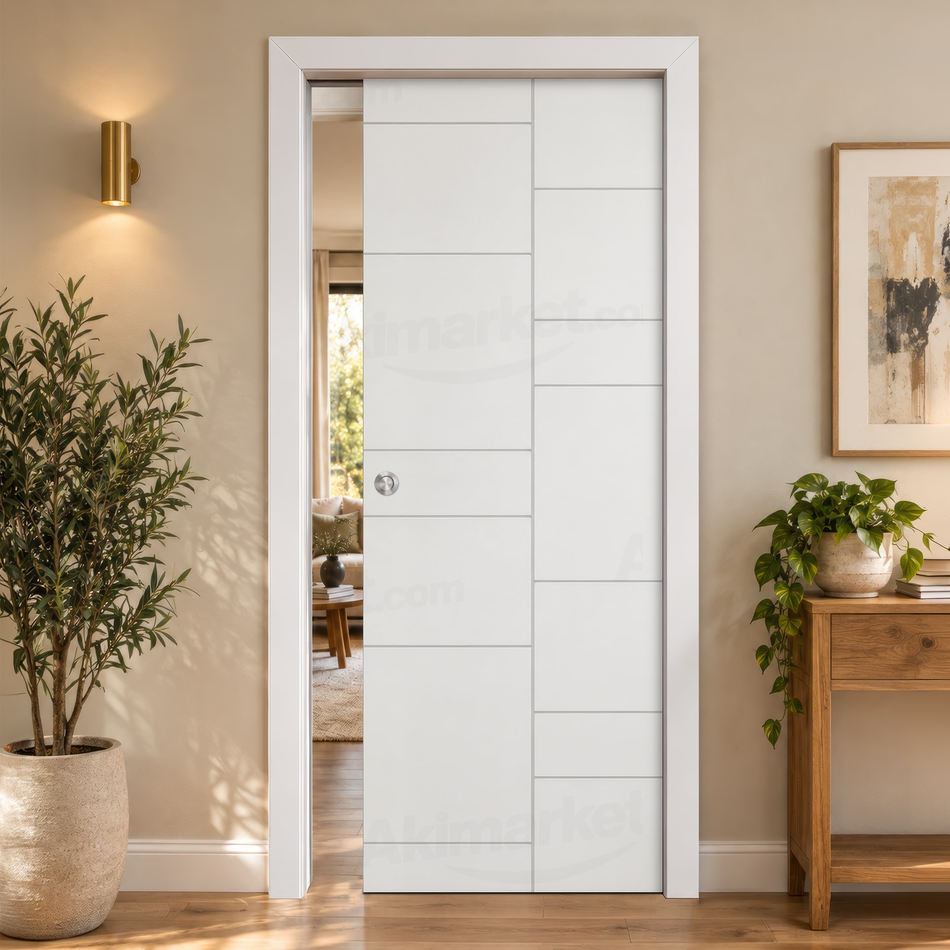 Puerta Corredera Alezkar de Interior Lacada Blanca