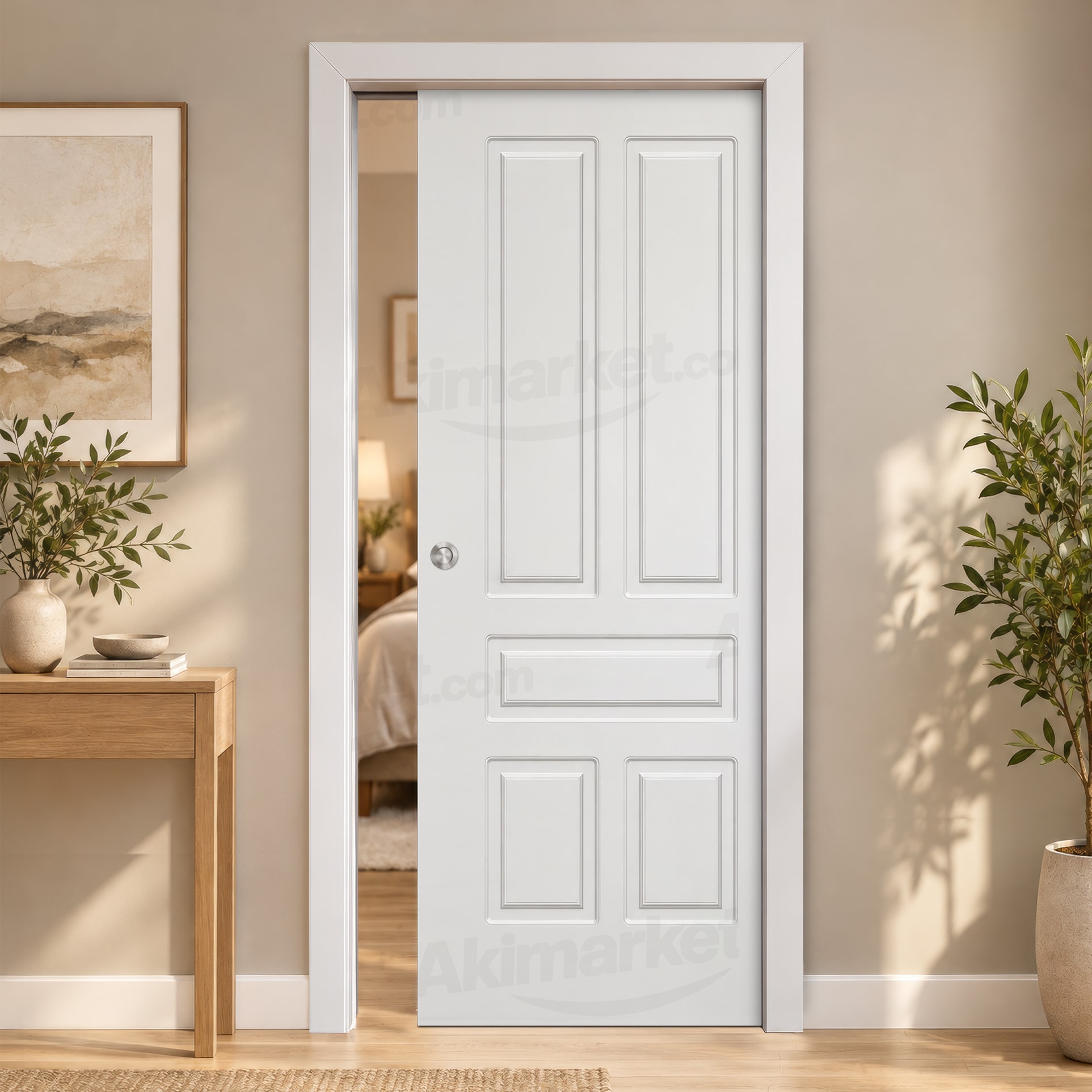 Puerta Corredera Aranjuez de Interior Lacada Blanca