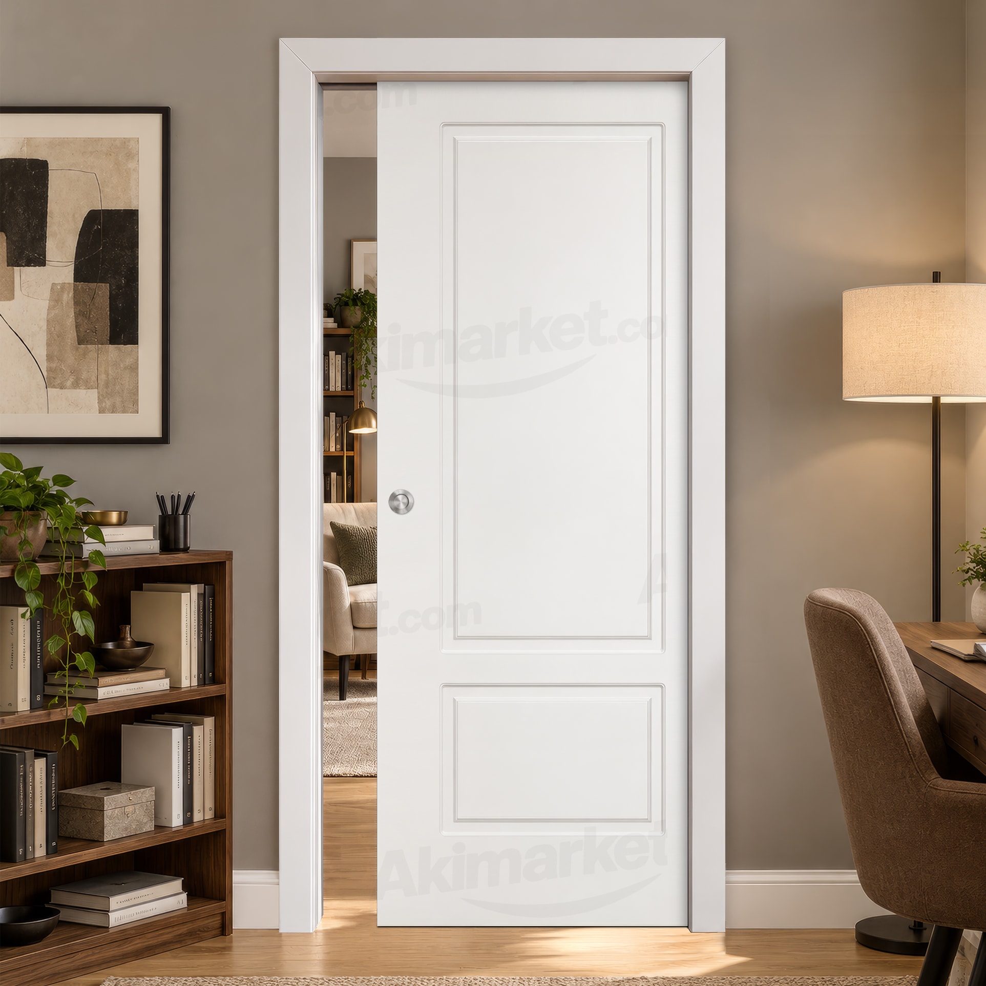 Puerta Corredera P-12 de Interior Lacada Blanca