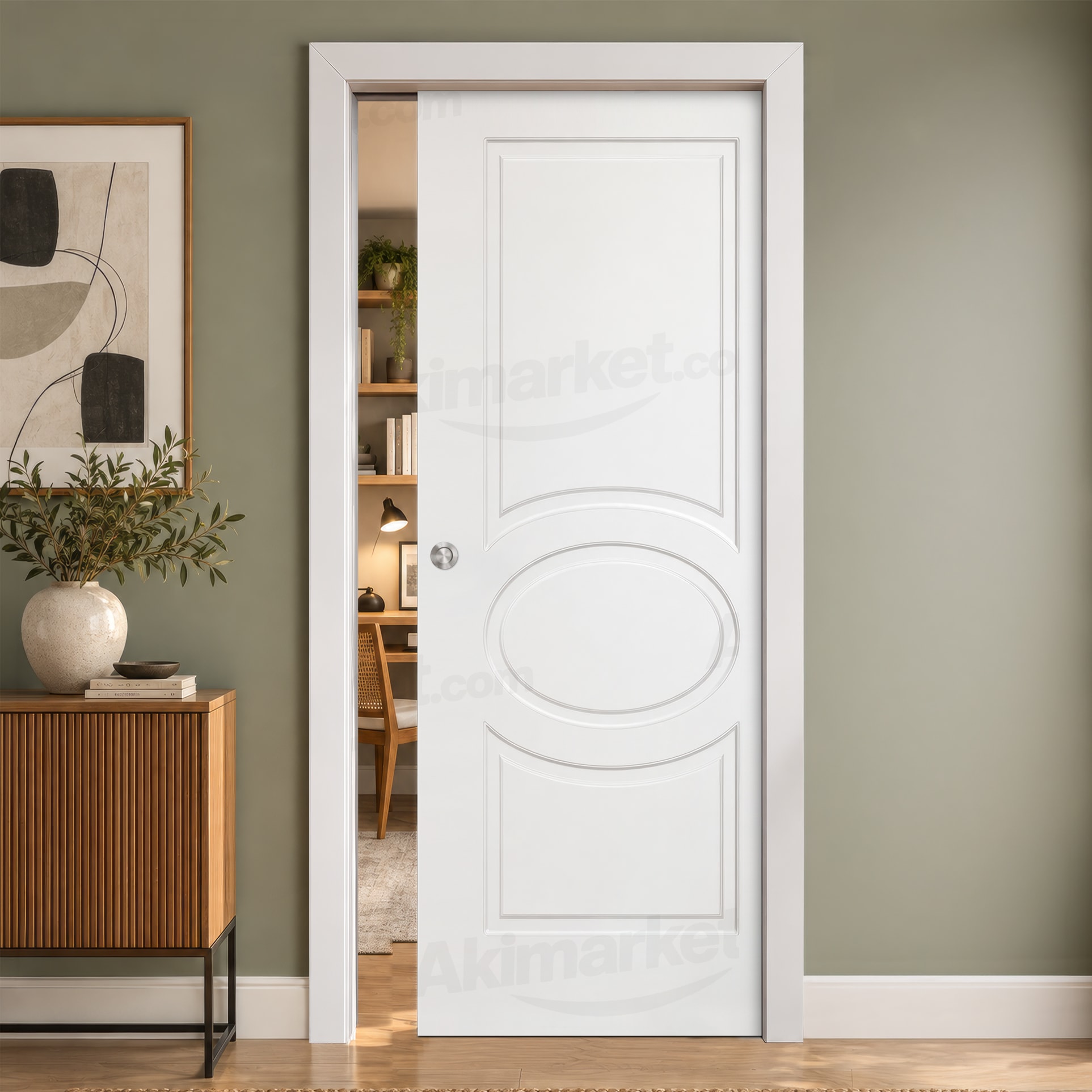 Puerta Corredera P620 de Interior Lacada Blanca
