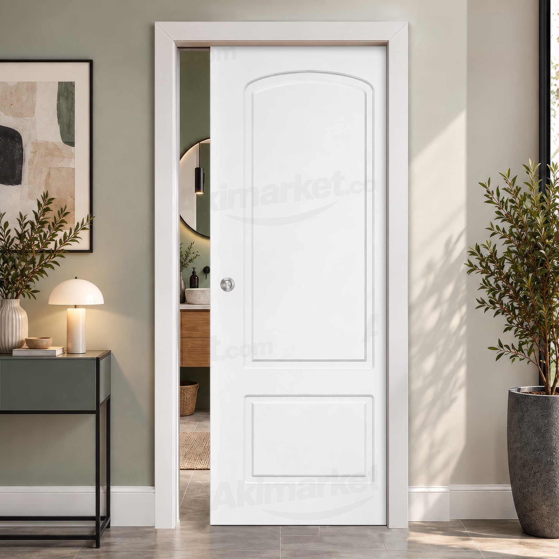Puerta Corredera P72 de Interior Lacada Blanca