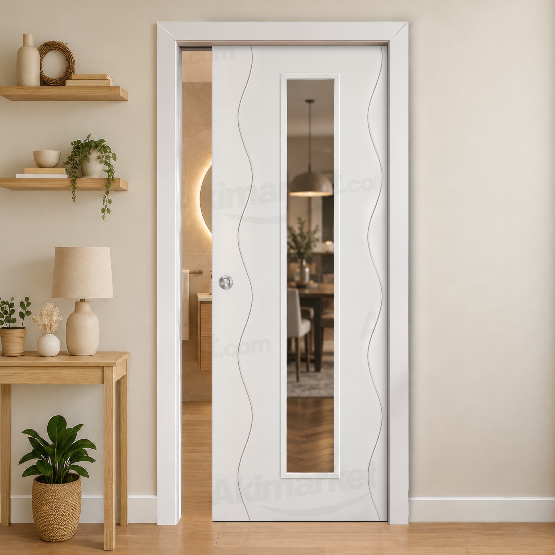Puerta Corredera PL-3400 V1C de Interior Lacada Blanca