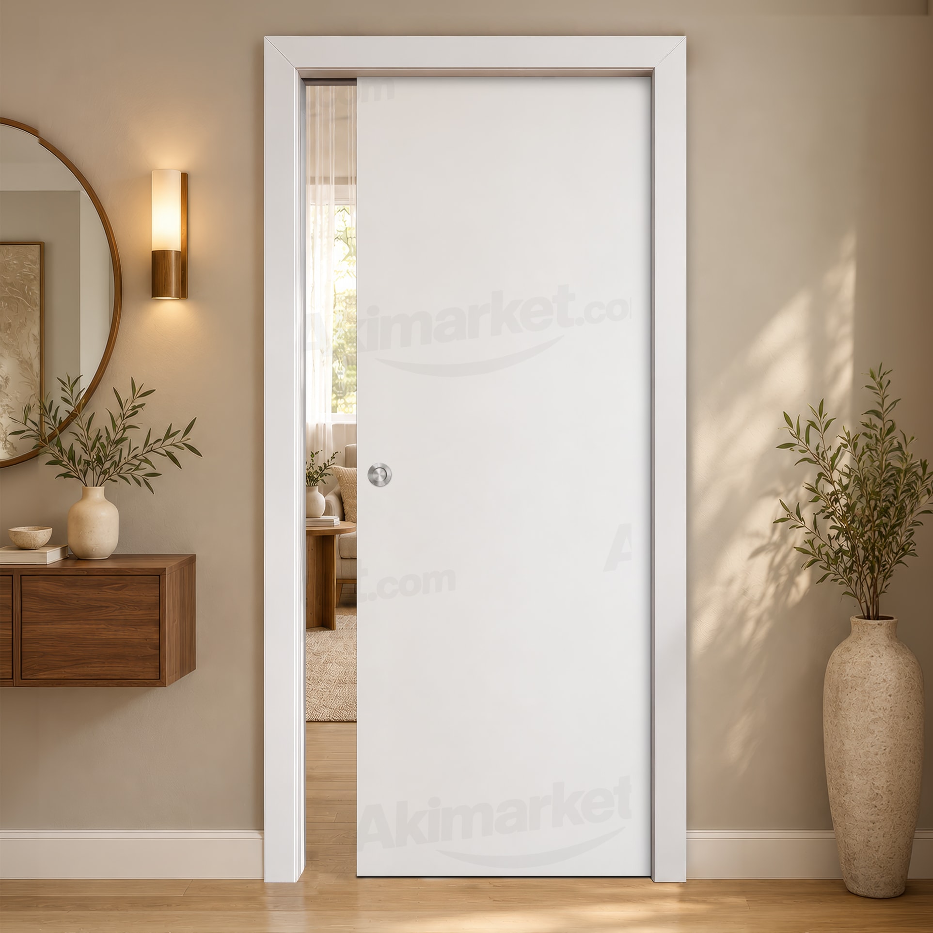 Puerta Corredera Blanca PL1 de Interior Lacada Blanca