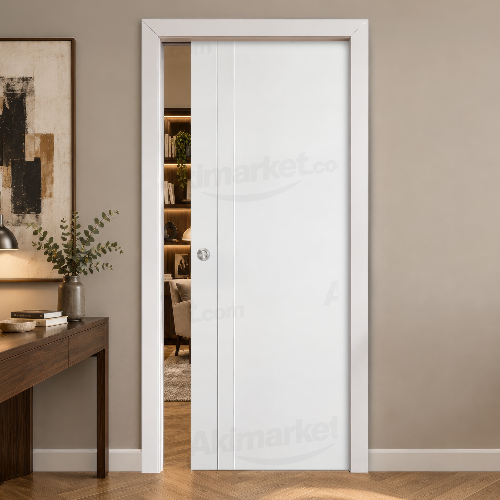 Puerta Corredera PV2 de Interior Lacada Blanca