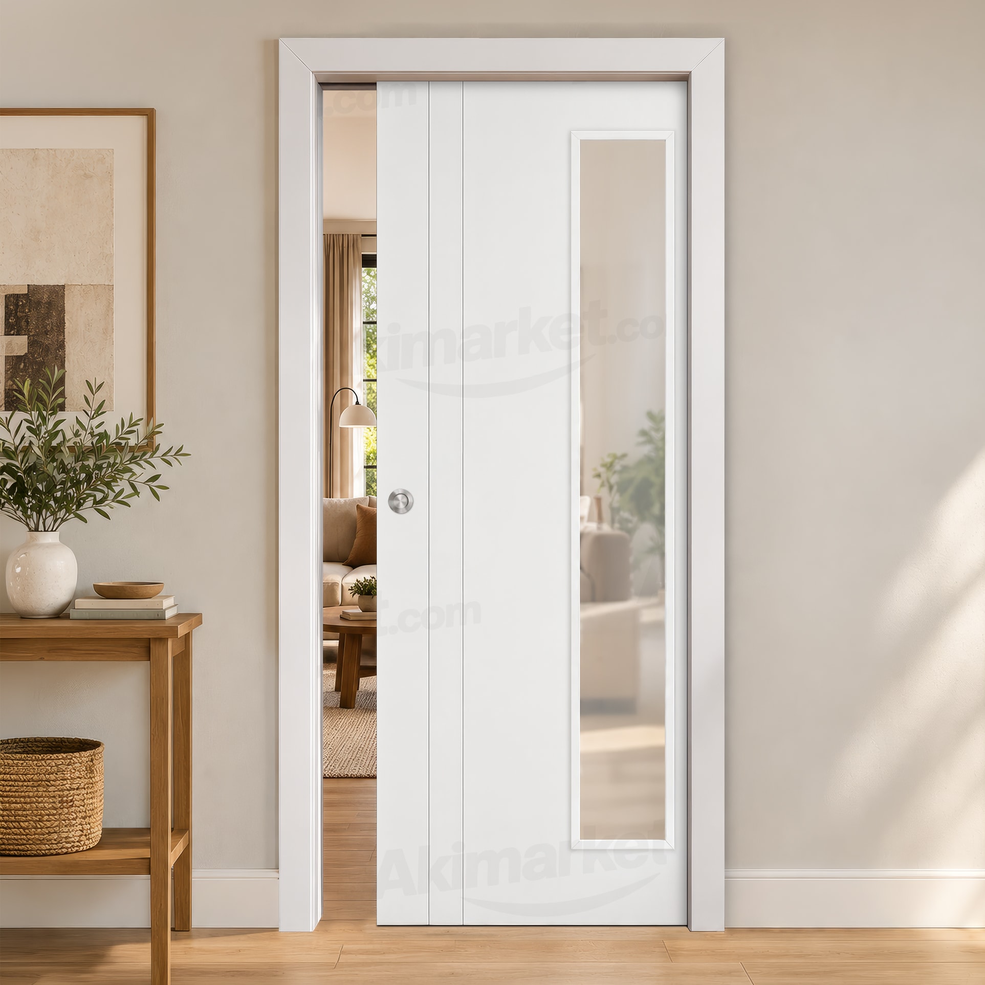 Puerta Corredera PV2-V1L de Interior Lacada Blanca