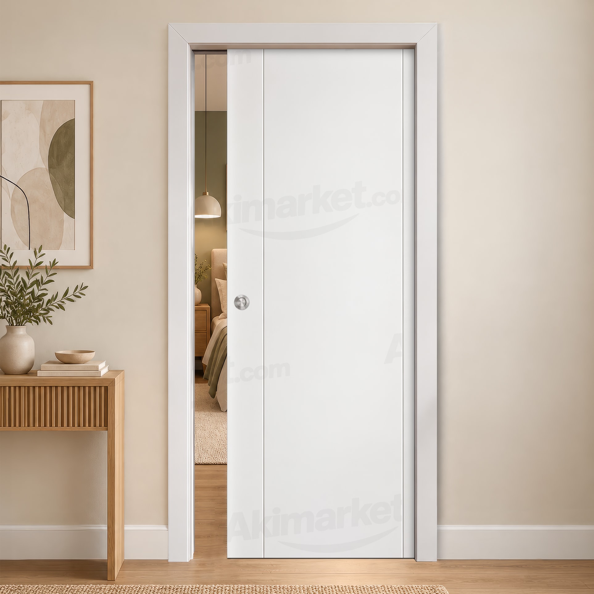 Puerta Corredera PVP1 de Interior Lacada Blanca