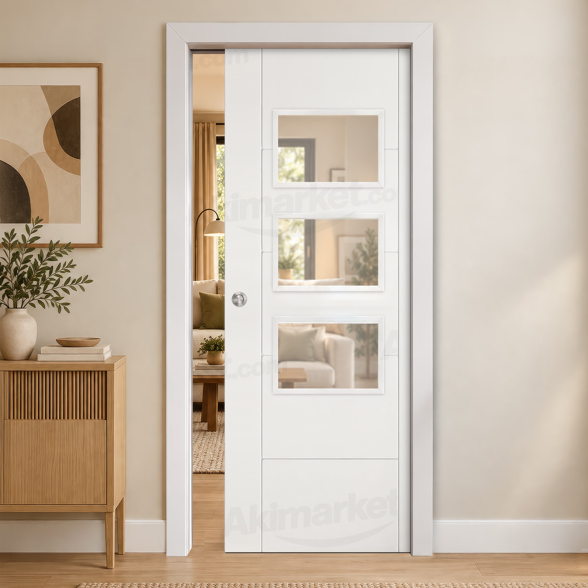 Puerta Corredera PVP5-BV3Z de Interior Lacada Blanca