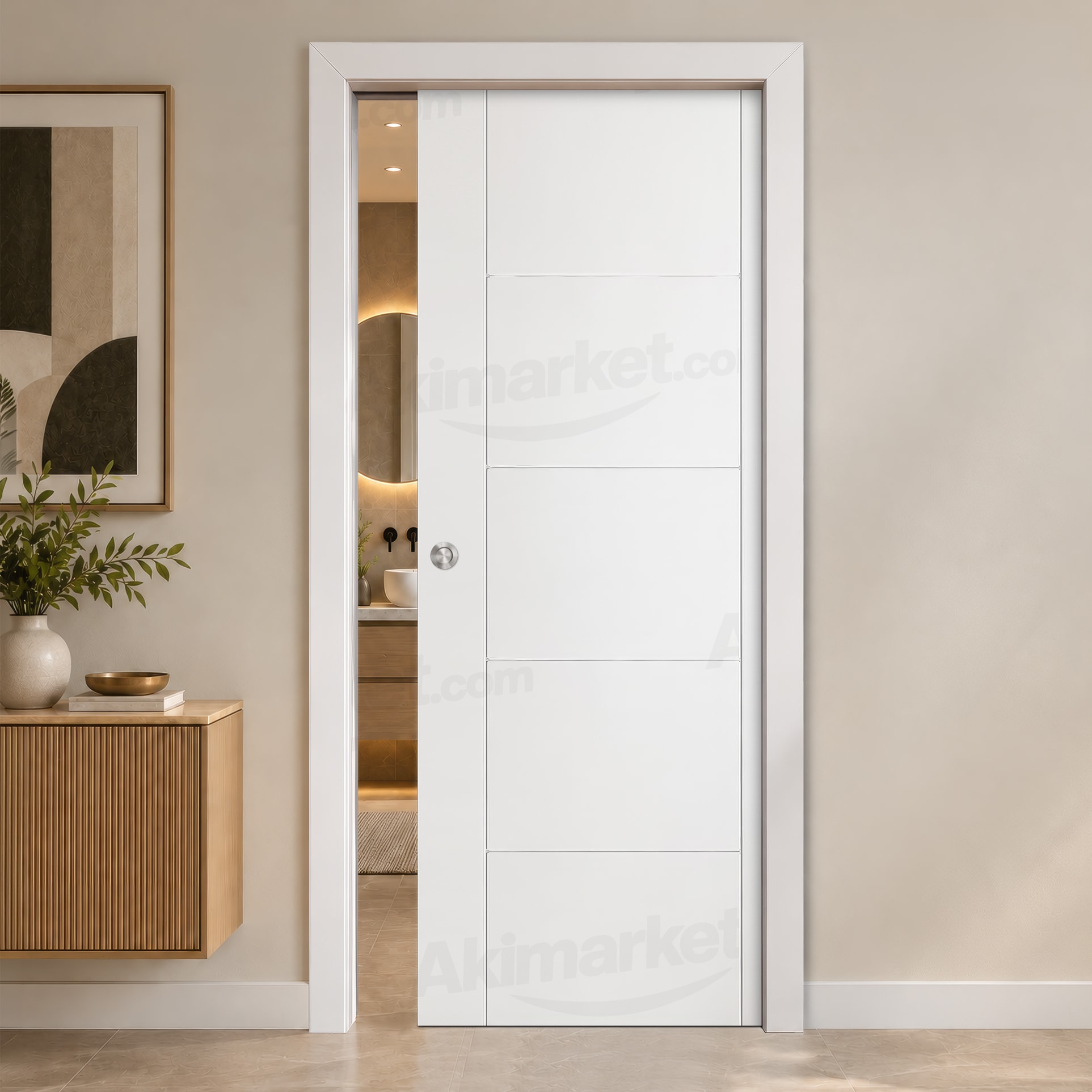 Puerta Corredera PVP5 de Interior Lacada Blanca