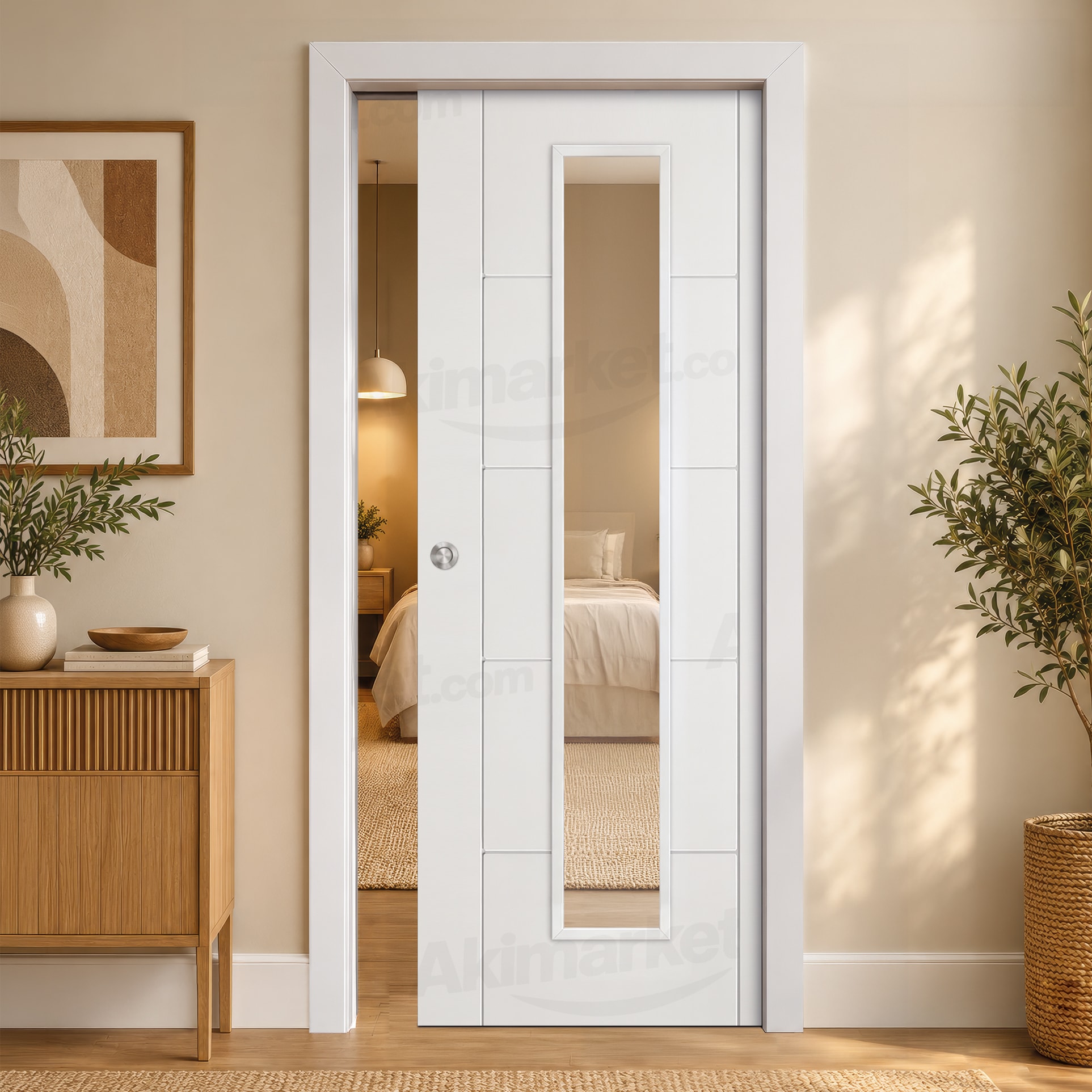Puerta Corredera PVP5-V1C de Interior Lacada Blanca
