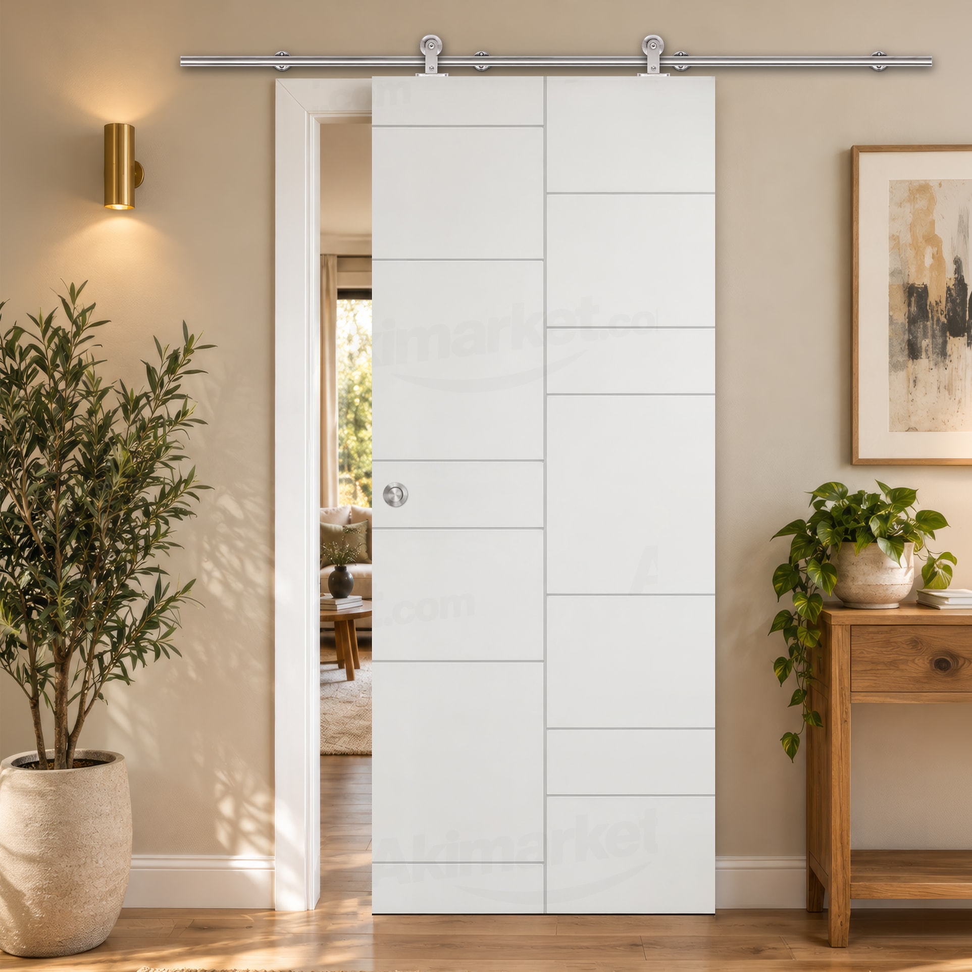 Puerta Corredera Alezkar de Interior Lacada Blanca