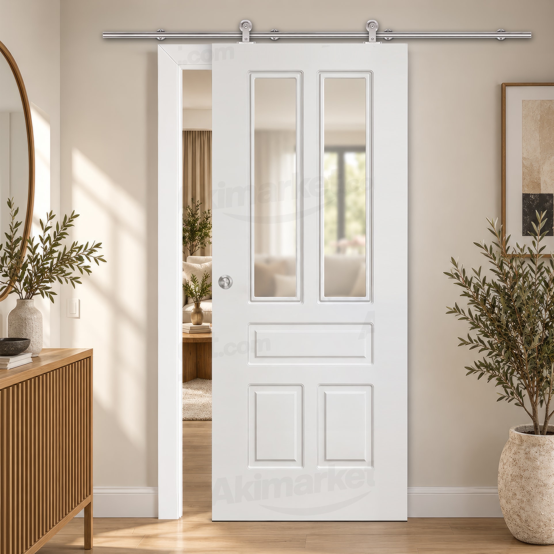 Puerta Corredera Aranjuez-V2 de Interior Lacada Blanca