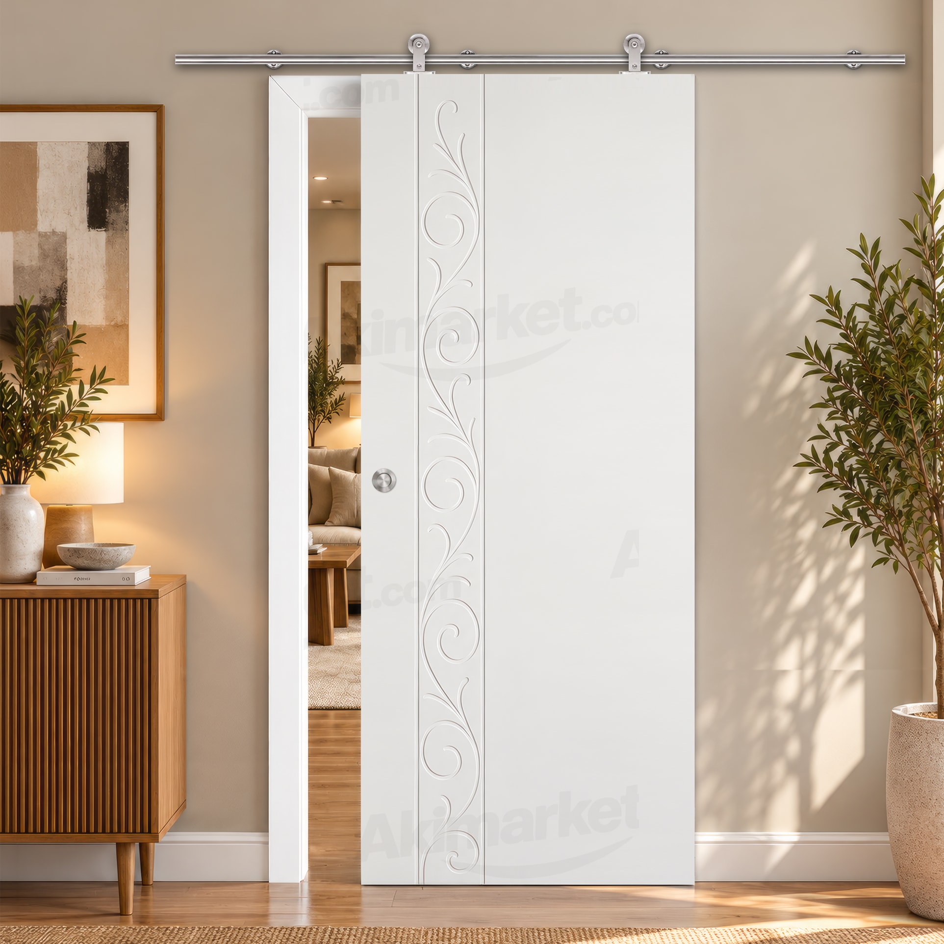 Puerta Corredera Barcelona de Interior Lacada Blanca
