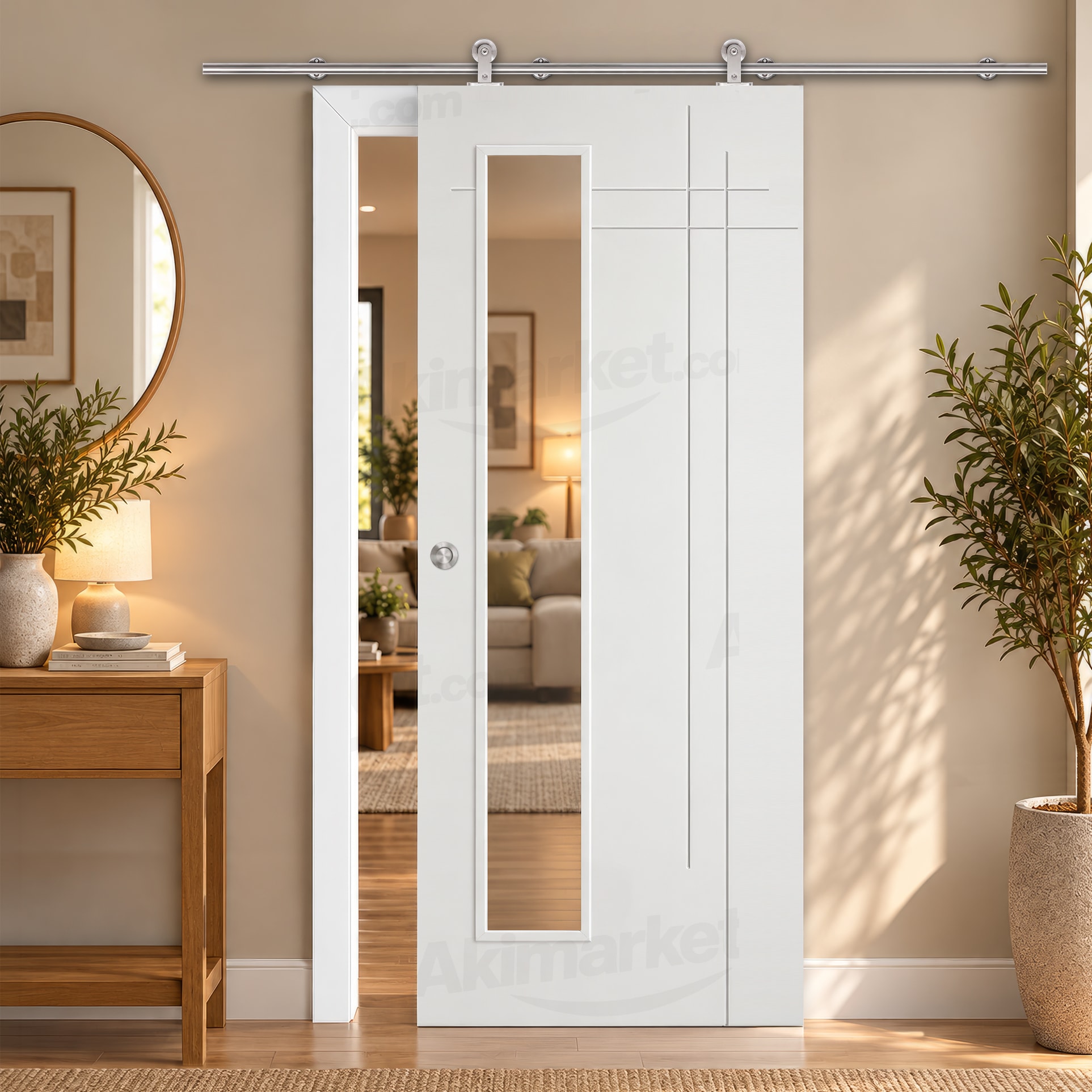 Puerta Corredera Gauss-V1L de Interior Lacada Blanca
