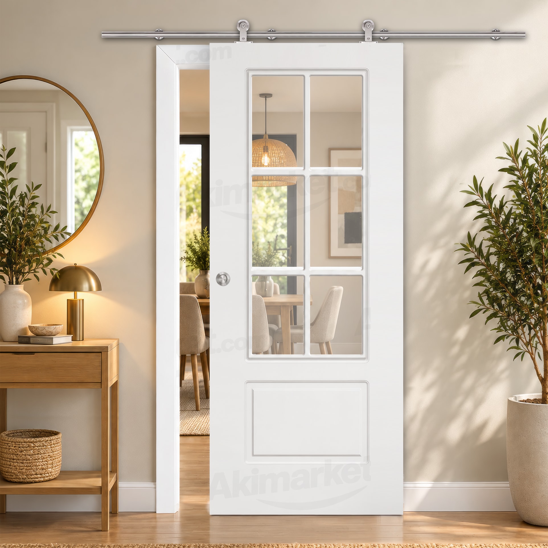 Puerta Corredera P-12-V6 de Interior Lacada Blanca
