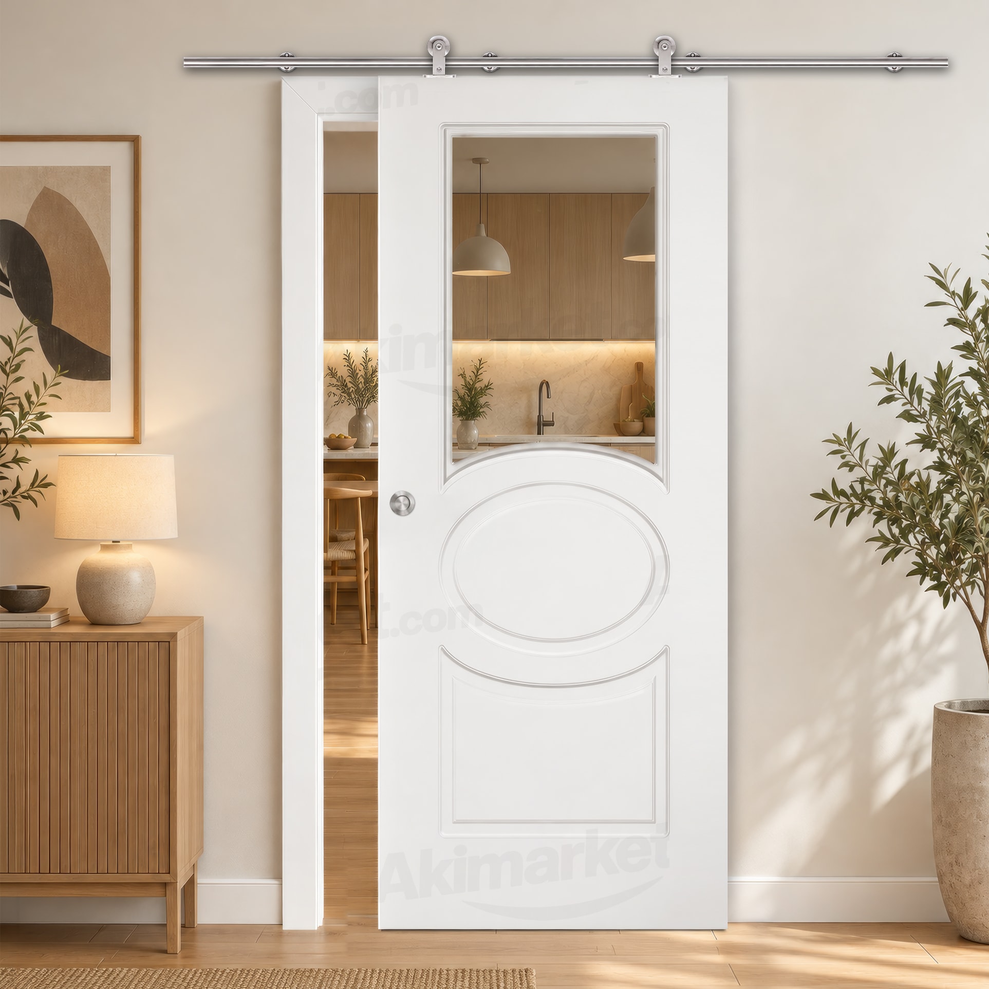 Puerta Corredera P620-V1 de Interior Lacada Blanca
